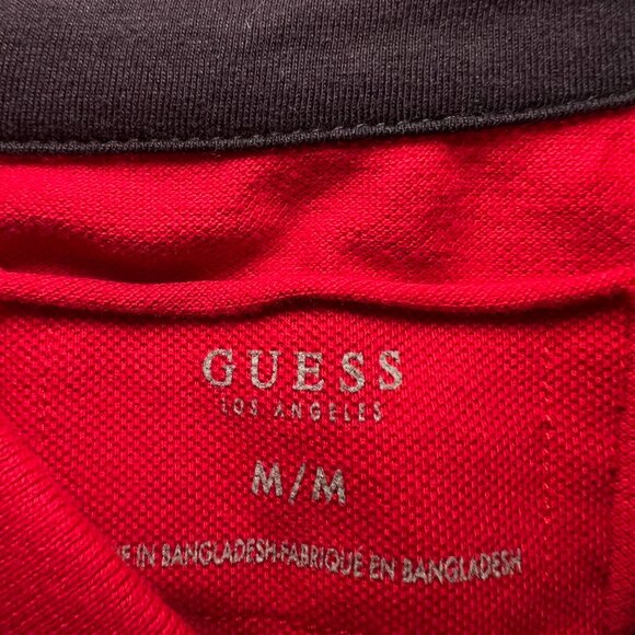 guess 1981 LA red polo shirt mens size medium - Picture 3 of 3